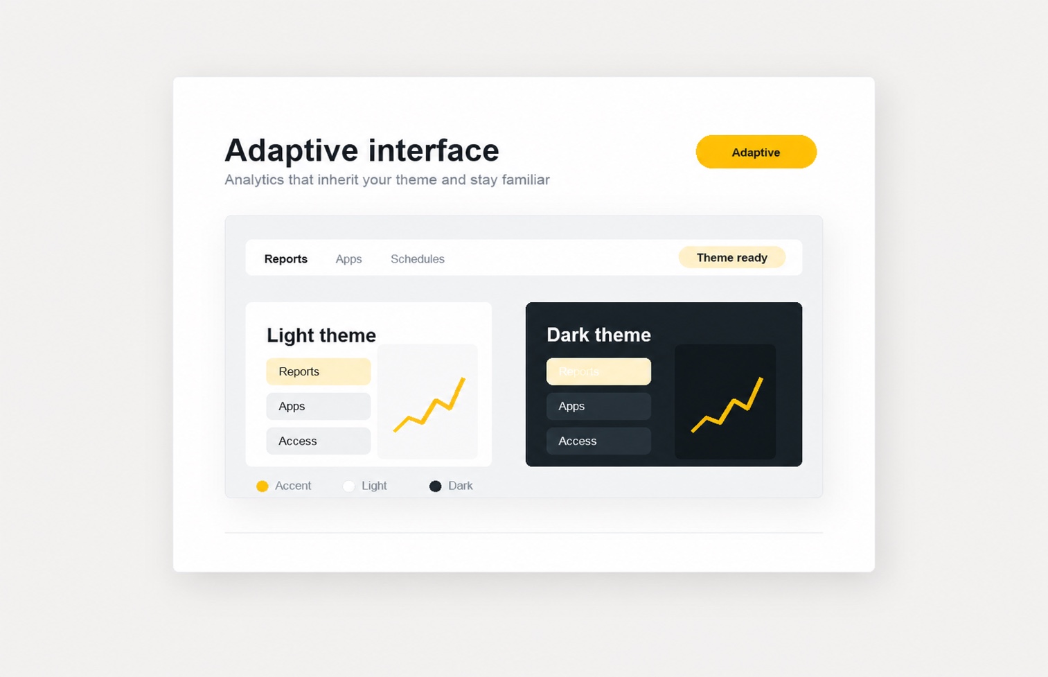 LMS interface in light and dark modes adapted to the installed theme