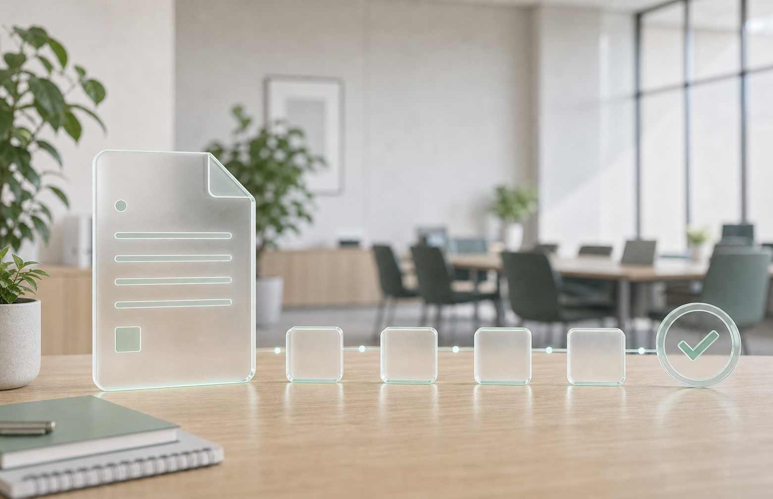Financial services training scene with branch learning and compliance review
