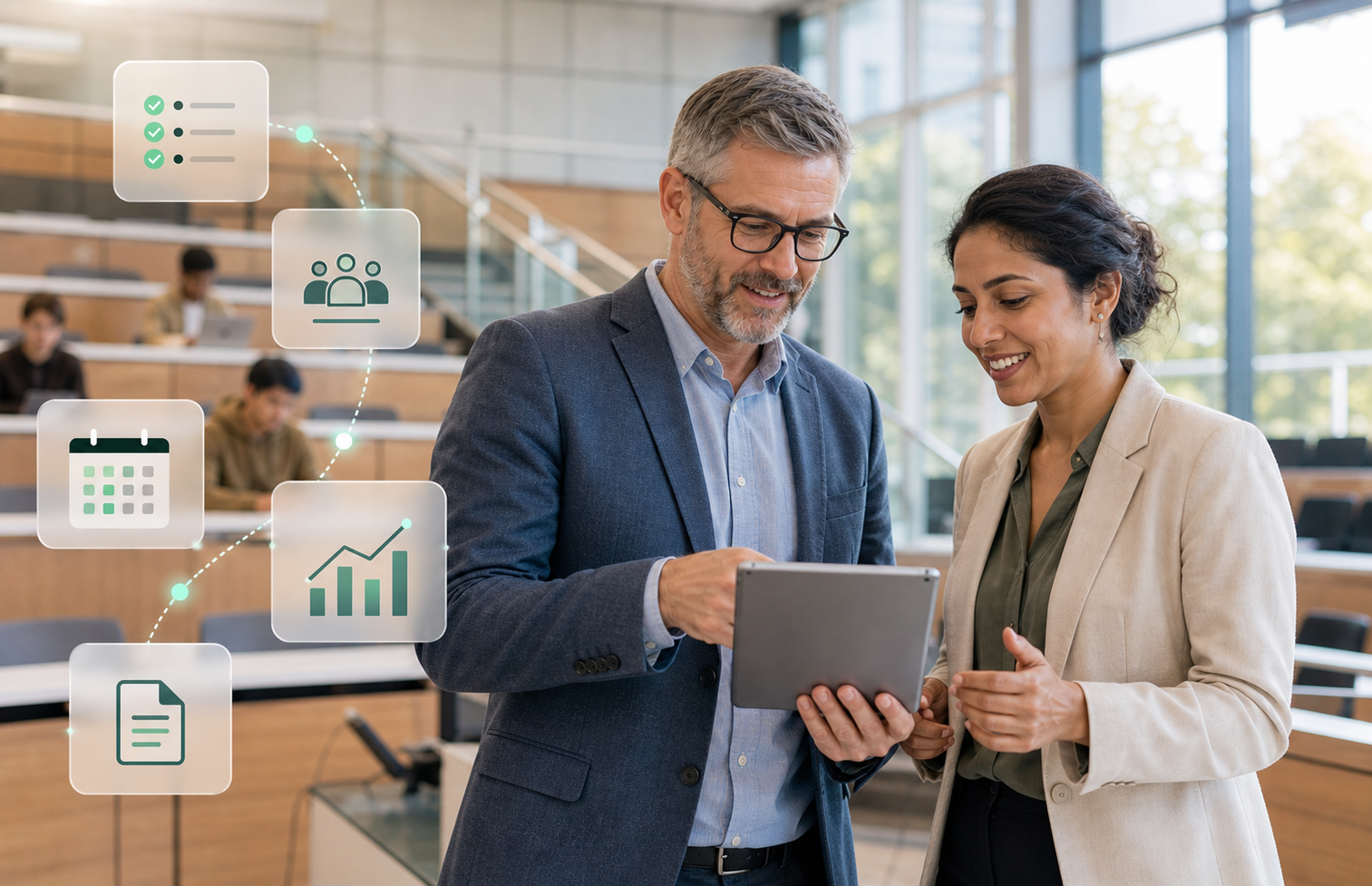 Access-control and schedule settings for LMS reports
